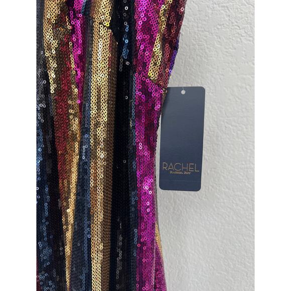 NWT Rachel Roy Sequin Striped Mini Dress Size 22W Y2K Party Cocktail Rainbow - Picture 6 of 16